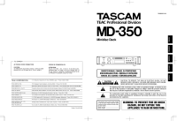 Tascam MD-350 - Owners Manual